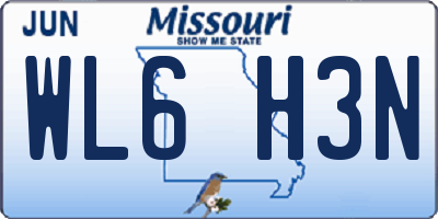 MO license plate WL6H3N