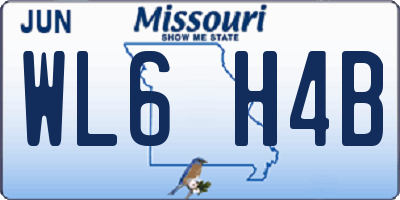 MO license plate WL6H4B