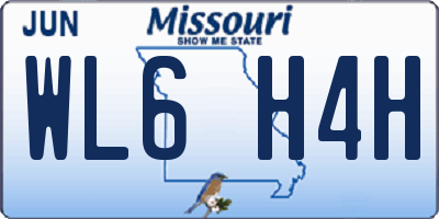 MO license plate WL6H4H