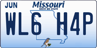 MO license plate WL6H4P