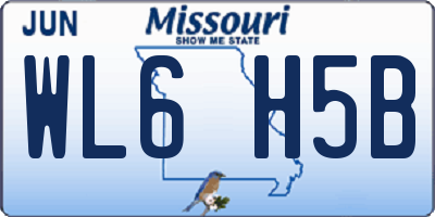 MO license plate WL6H5B