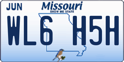 MO license plate WL6H5H