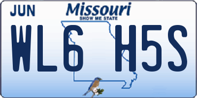 MO license plate WL6H5S