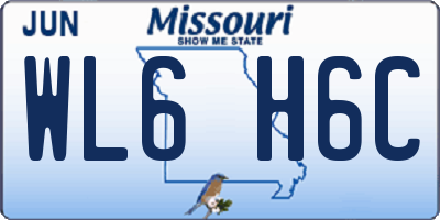 MO license plate WL6H6C