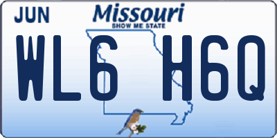 MO license plate WL6H6Q