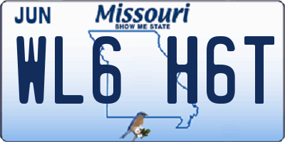 MO license plate WL6H6T