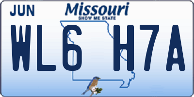 MO license plate WL6H7A