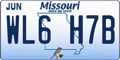 MO license plate WL6H7B