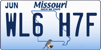 MO license plate WL6H7F