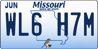 MO license plate WL6H7M