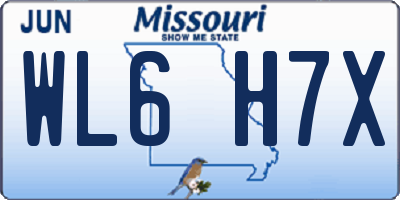 MO license plate WL6H7X