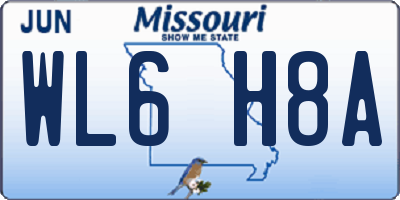 MO license plate WL6H8A