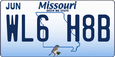 MO license plate WL6H8B