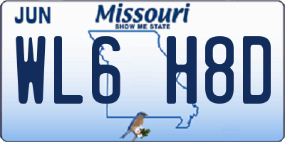 MO license plate WL6H8D