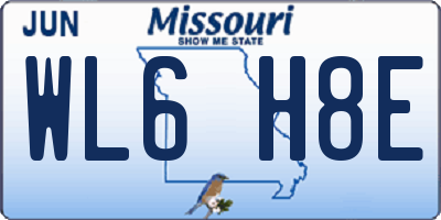 MO license plate WL6H8E