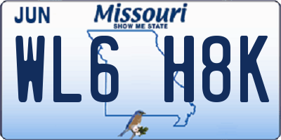MO license plate WL6H8K