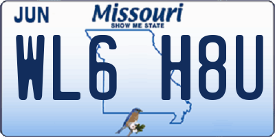 MO license plate WL6H8U