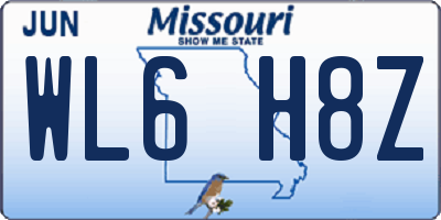 MO license plate WL6H8Z