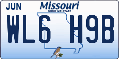 MO license plate WL6H9B
