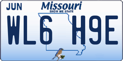 MO license plate WL6H9E