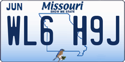 MO license plate WL6H9J
