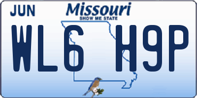 MO license plate WL6H9P