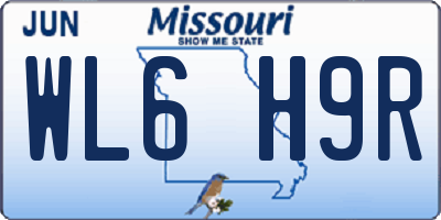 MO license plate WL6H9R