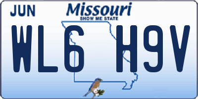 MO license plate WL6H9V