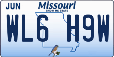 MO license plate WL6H9W