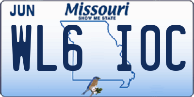 MO license plate WL6I0C