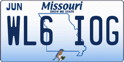 MO license plate WL6I0G