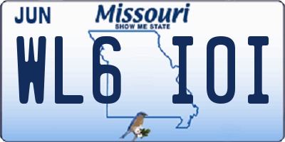 MO license plate WL6I0I
