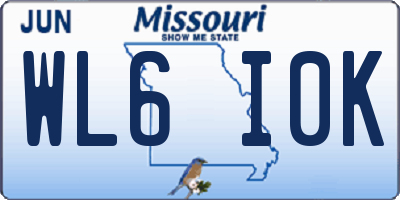 MO license plate WL6I0K