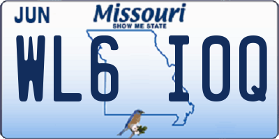 MO license plate WL6I0Q