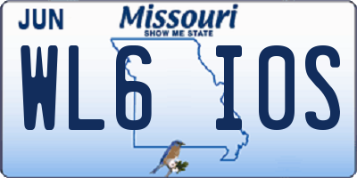 MO license plate WL6I0S
