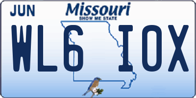 MO license plate WL6I0X