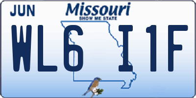 MO license plate WL6I1F