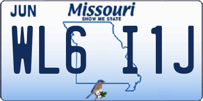 MO license plate WL6I1J