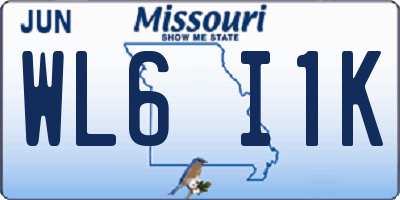 MO license plate WL6I1K