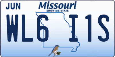 MO license plate WL6I1S
