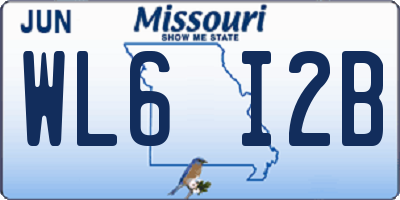 MO license plate WL6I2B