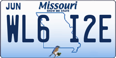 MO license plate WL6I2E