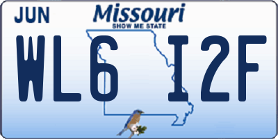 MO license plate WL6I2F