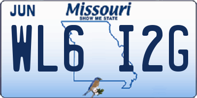 MO license plate WL6I2G