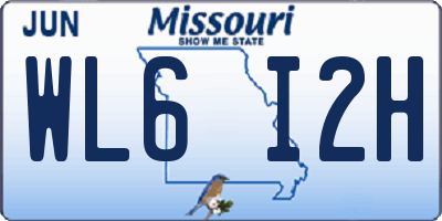 MO license plate WL6I2H