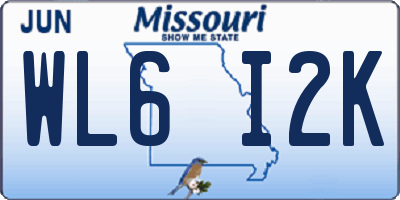 MO license plate WL6I2K