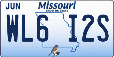 MO license plate WL6I2S