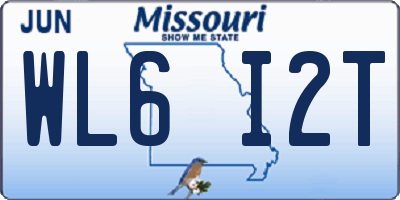 MO license plate WL6I2T