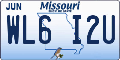 MO license plate WL6I2U