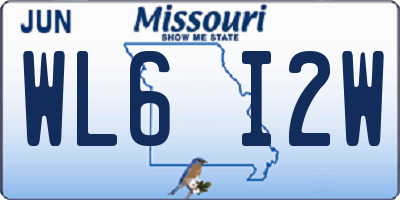 MO license plate WL6I2W